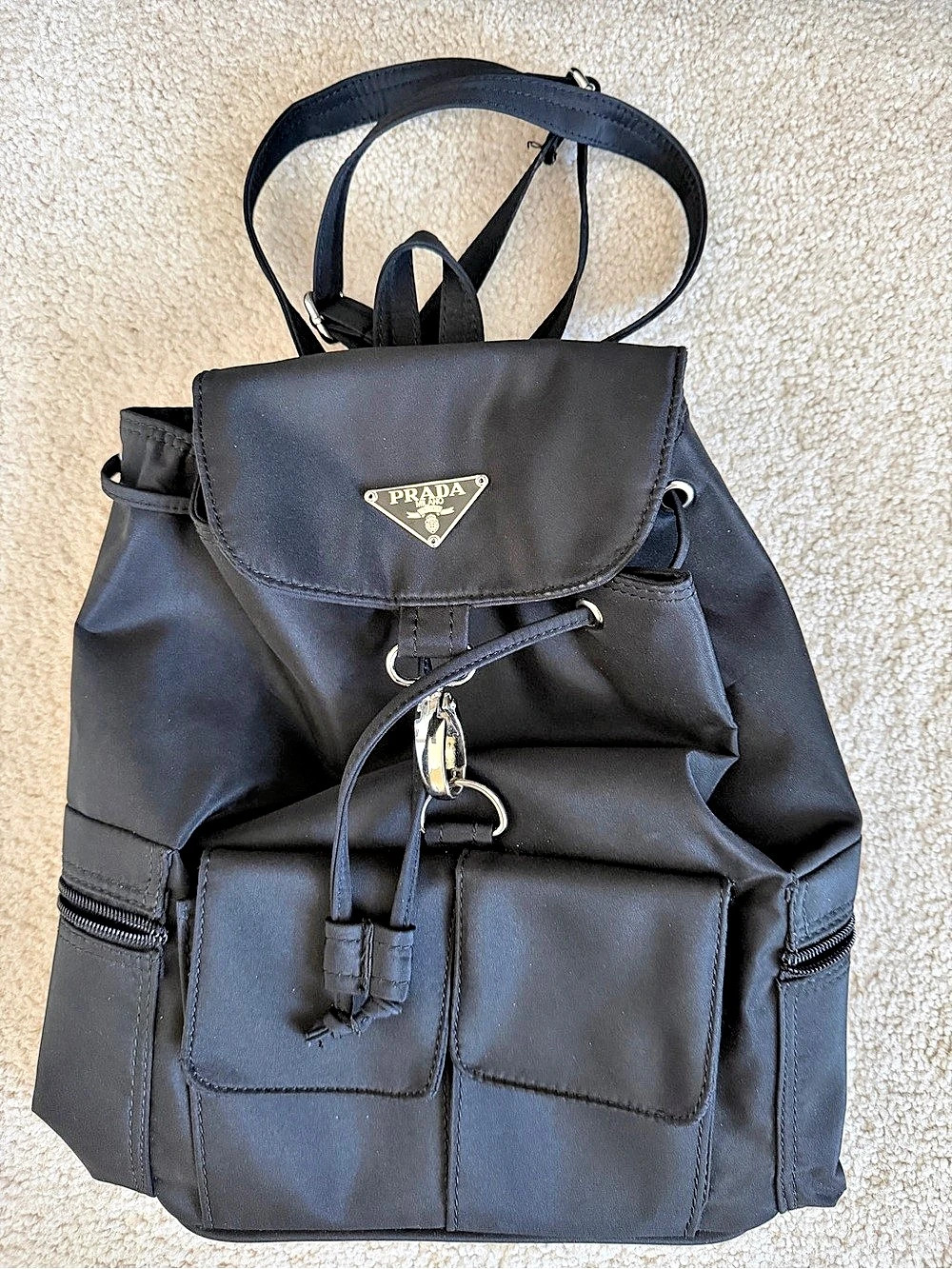 Prada Double Pocket Backpack Black